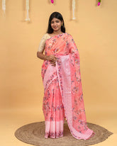 SC3420 - Linen Saree With Embroidery Border